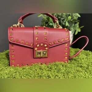 Red Studded Handbag